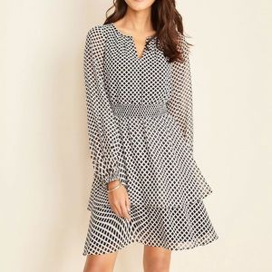 NWT Ann Taylor Windowpane Flounce Dress
